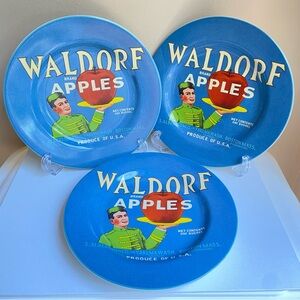 Sakura Oneida Waldorf Brand Apples Vintage Labels salad plates set of three